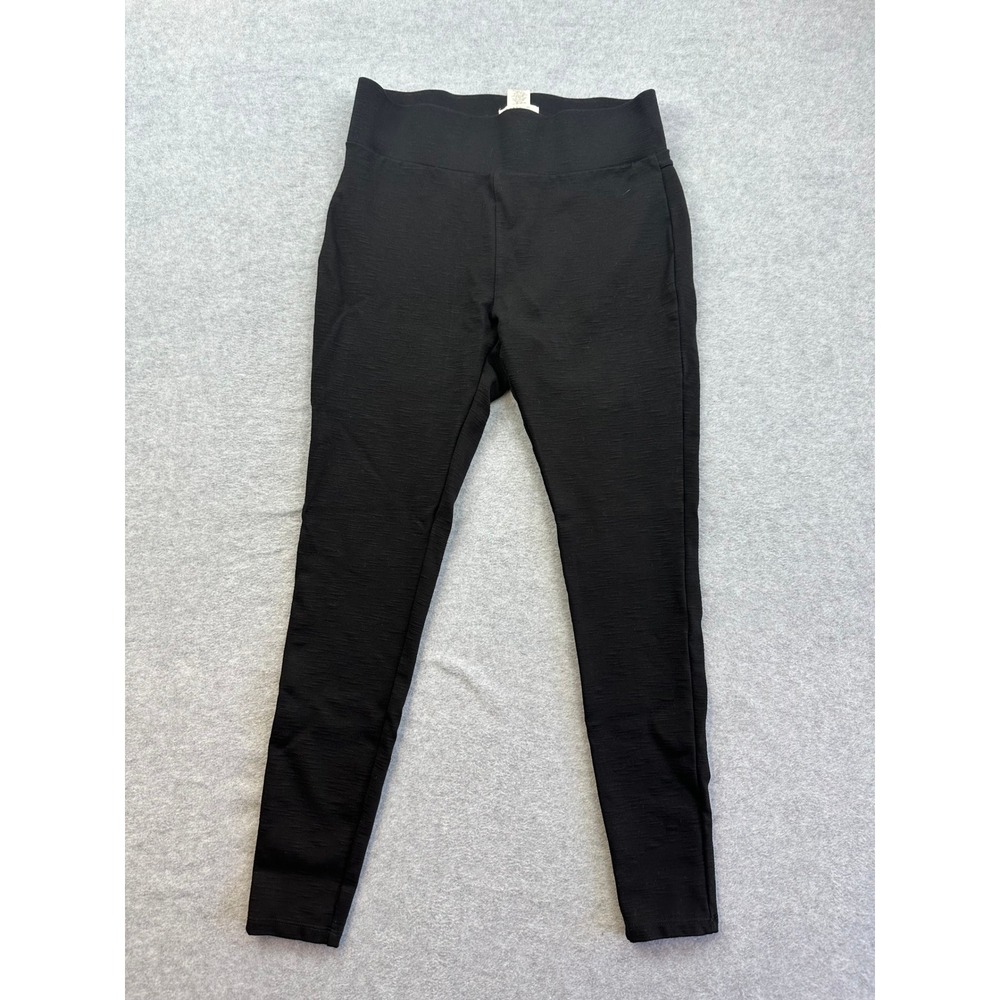 Matty M Womens Black Ponte Knit Leggings Wide Waistband Slim Fit Pants 120PB06 M